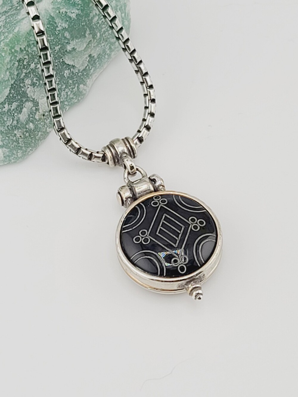 $72 Brighton "Out Of Africa-Love" Reversible Locket w Message Inside! RARE!